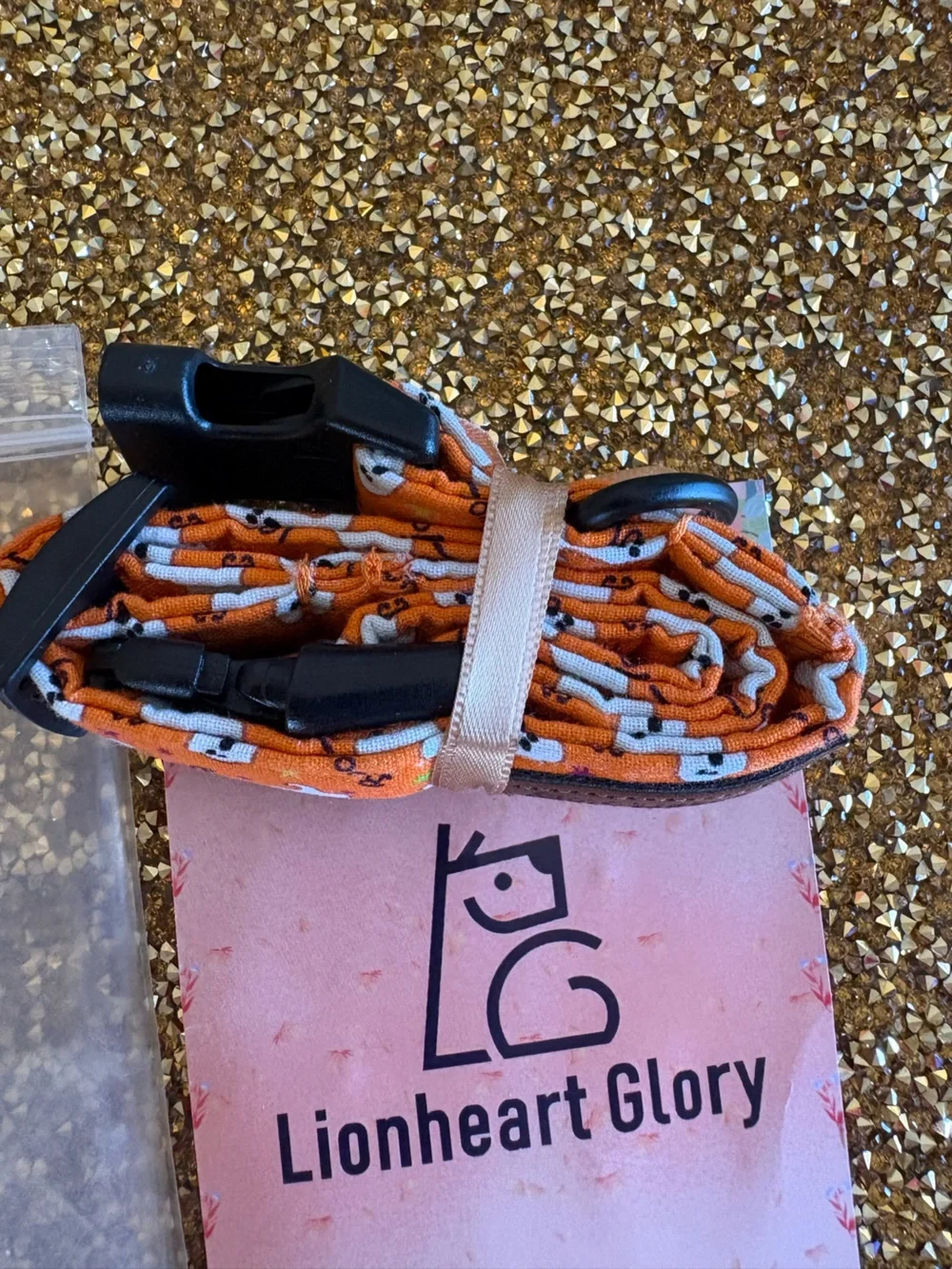 Lionheart Glory NWT Orange Halloween Ghost Dog Collar. Size Small